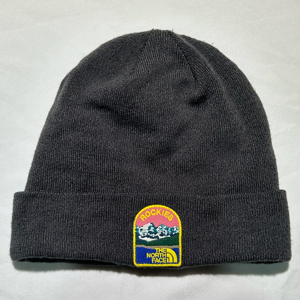 The North Face Beanie - “Rockies” Embroidered Earthscape -  Charcoal